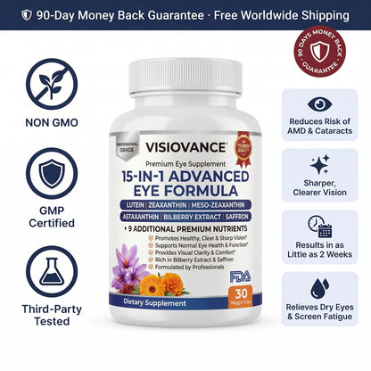 VisioVance | 15-in-1 Advanced Eye Formula Supplement