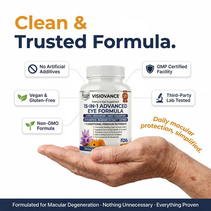 VisioVance | 15-in-1 Advanced Eye Formula Supplement